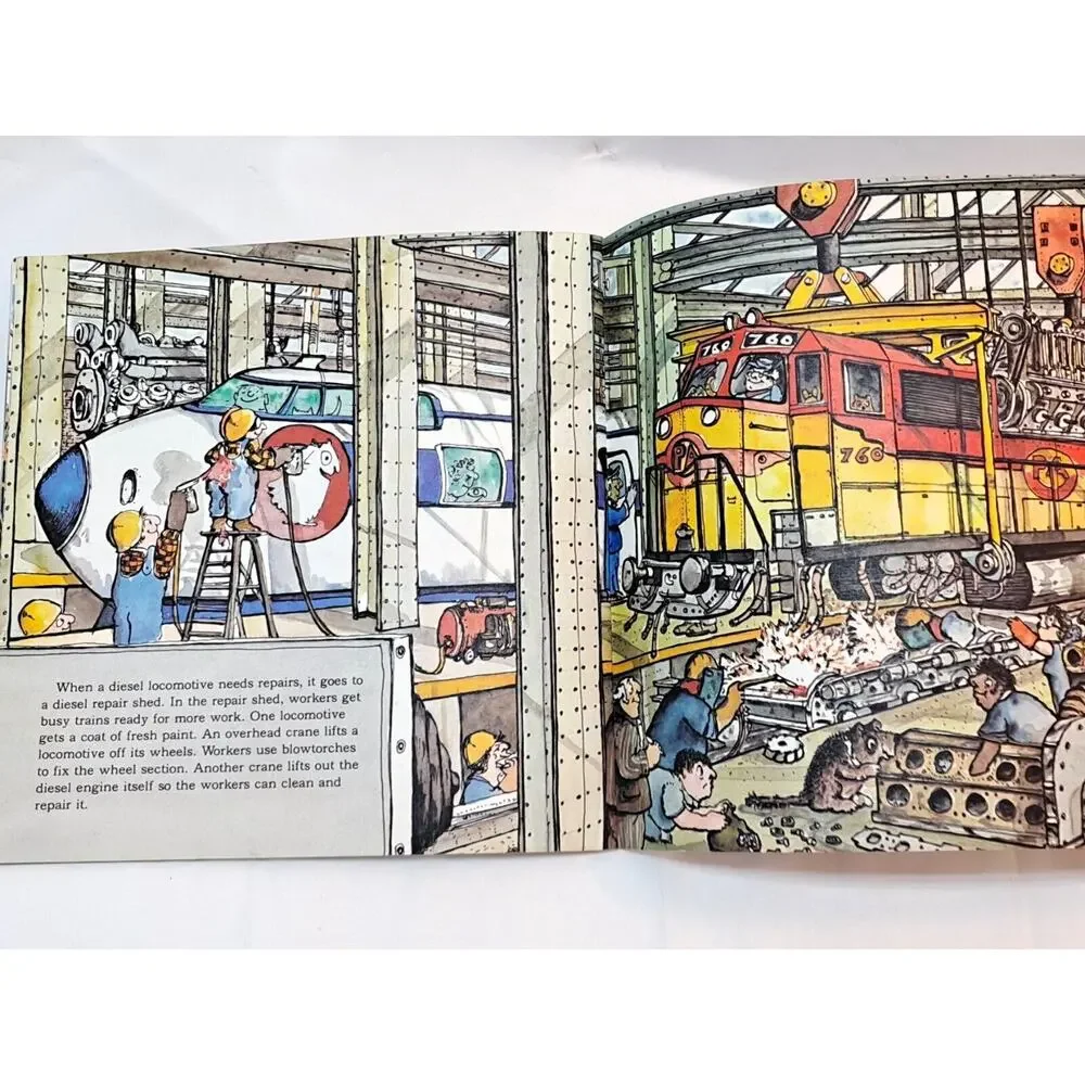Busy Trains by Peter Lippman (1981 Trade Random House Picture Book)